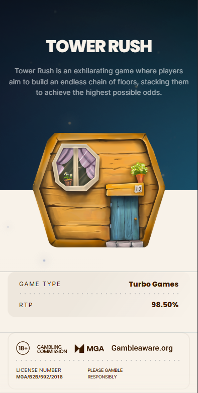 Interface du jeu Tower Rush avec aperçu des tours et des bonus